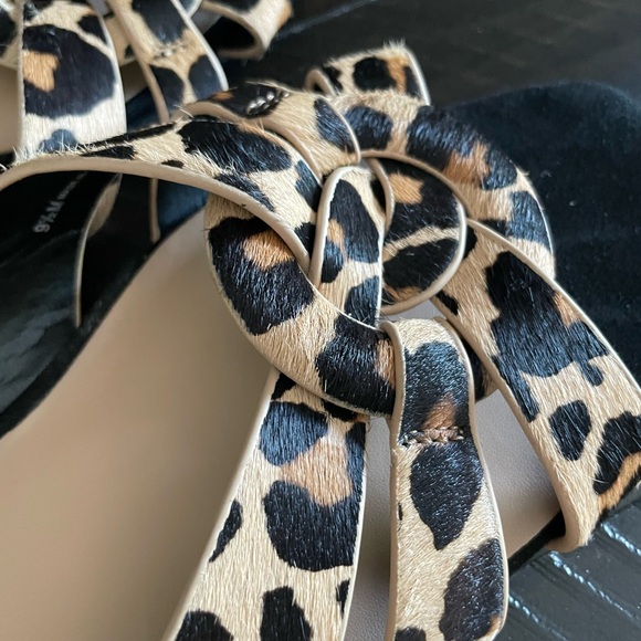 INC International Concepts Gargi Knotted Strap Leopard Slide Sandals - Picture 9 of 10